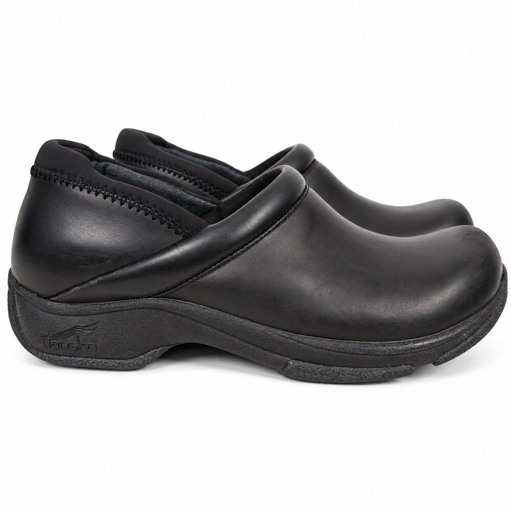 Dansko Kelsey Clogs Womens EU 38 Black Leather Slip On Comfort Work Shoes